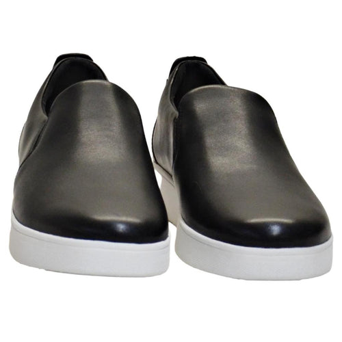 Fitflop Rally Leather Slip on Skate Sneakers Unisex 10 Black