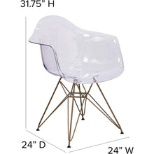 Load image into Gallery viewer, Flash Furniture Allure Series Transparent Side Chair with Gold Base-Home-Liquidation Nation

