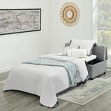 Load image into Gallery viewer, Folding Fabric Sleeper Ottoman Grey
