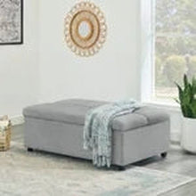 Load image into Gallery viewer, Folding Fabric Sleeper Ottoman Grey
