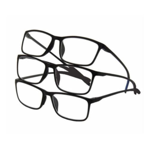 Foster Grant Unisex Design Optics Dax Plastic Rectangle Reading Glasses 3-pack +1.25