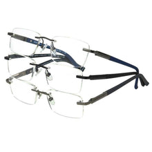 Load image into Gallery viewer, Foster Grants Design Optics Rimless Metal Reading Glasses 3 pack +1.25
