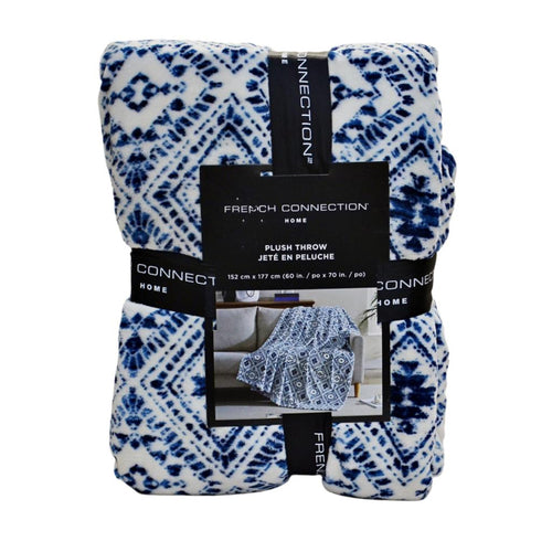 French Connection Home 152cm x 177cm Plush Throw - Blue