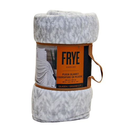 Frye Plush Blanket Queen - Mottled Grey