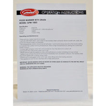Load image into Gallery viewer, General Cooking Commercial Food Warmer with Drain Model GFW-100D
