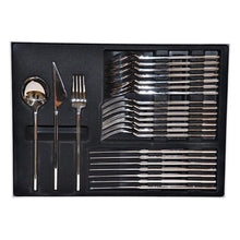 Load image into Gallery viewer, Golden Bell Square Cutlery Set 24 pcs
