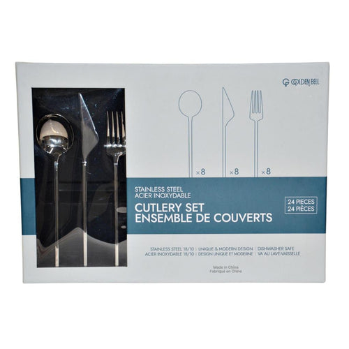 Golden Bell Square Cutlery Set 24 pcs