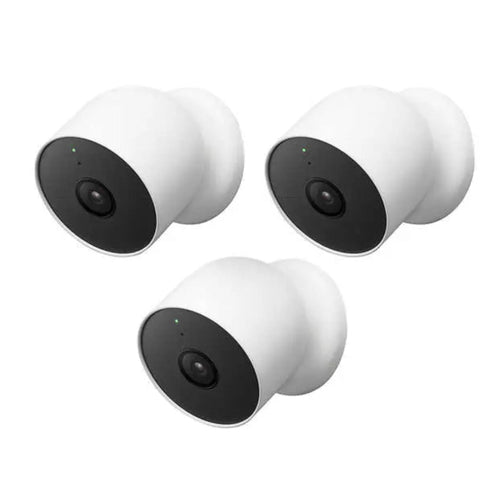 Google Nest Cam 3 Pack Indoor/Outdoor Battery White