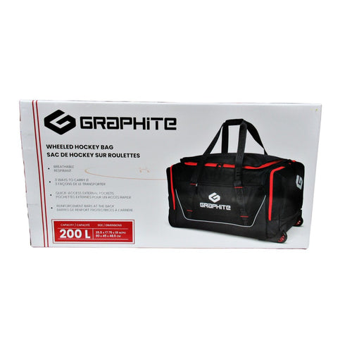 Graphite Wheeled Duffle Hockey Bag Black