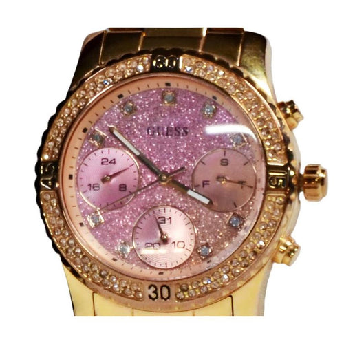 Guess Rose Gold-Tone Pink Dial Multifunction Watch U0774L3