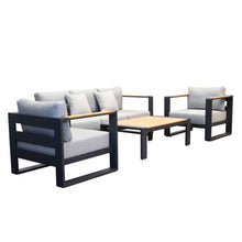 Load image into Gallery viewer, Harbour 4 Piece Patio Conversation Set Grey
