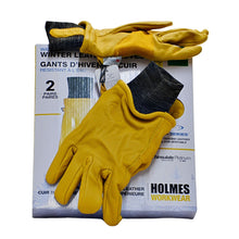 Load image into Gallery viewer, Holmes Workwear Water-Resistant 2 pk Winter Leather Gloves XL - Yellow-Liquidation Store
