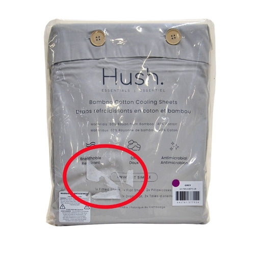 Hush Essentials Cooling Twin Sheet Set - Grey