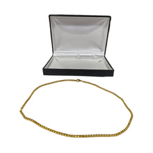 Load image into Gallery viewer, High Polish and Diamond Cut Round Box Chain in Yellow 18K Gold
