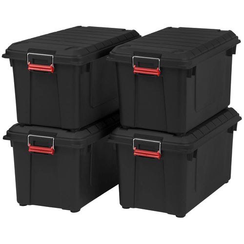 Iris Weather Pro Store-It-All Storage Bin 4 Pack Black