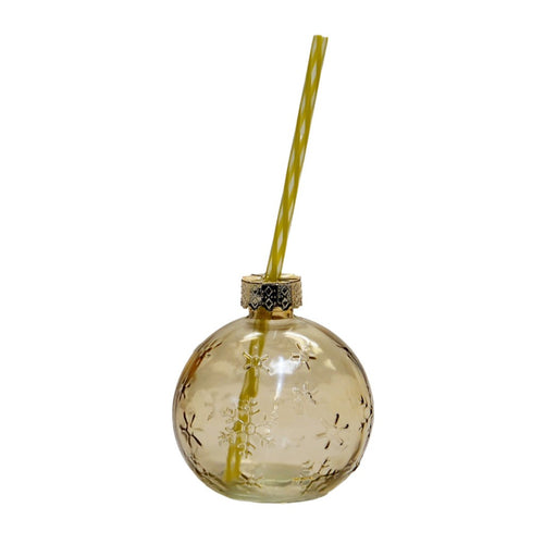 JS Gourmet Holiday Cheer Glasses - Set of 4 with lids and straws
