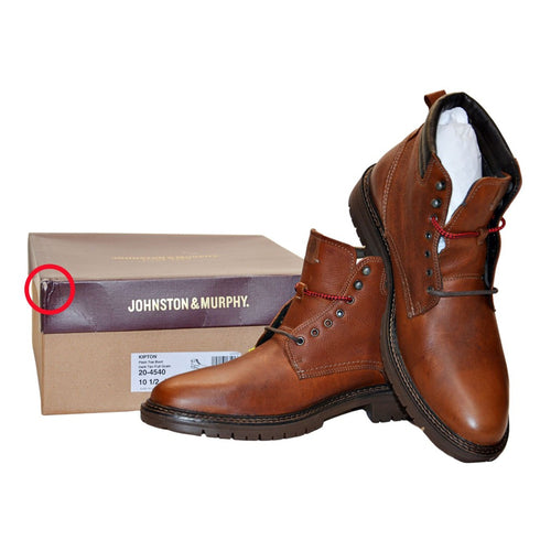 Johnston & Murphy Men's Kipton Plain Toe Boots Dark Tan 10½M