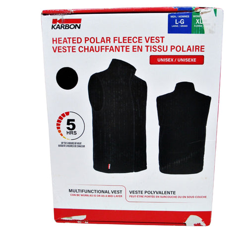 Karbon Heated Vest Black with Lithium Polymer Battery Black L/XL