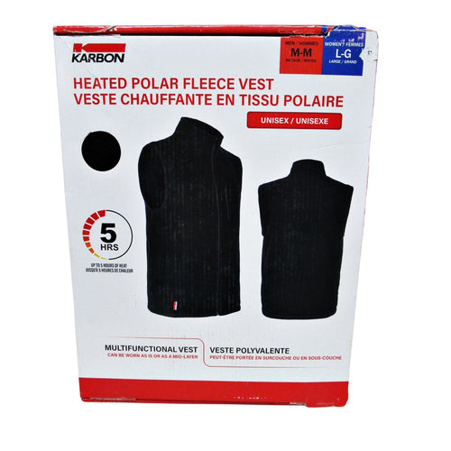 Karbon Heated Vest Black with Lithium Polymer Battery Black M/L