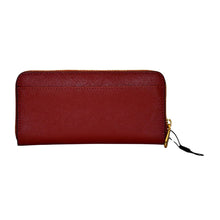 Load image into Gallery viewer, Karl Lagerfeld Paris Women&#39;s Leather Zip Around Wallet Red
