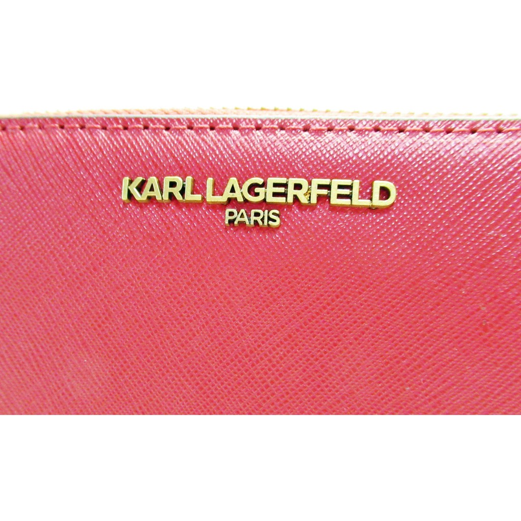 Karl Lagerfeld Paris Women s Leather Zip Around Wallet Red