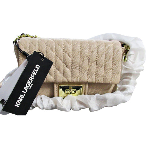 Karl Lagerfeld Quilted Crossbody Handbag Taupe