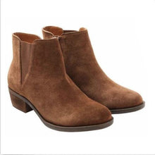 Load image into Gallery viewer, Kensie Garry Suede Zippered Ankle Boot With Short Heel-8-Brown
