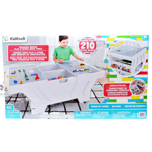KidKraft Building Bricks Play N Store Wooden Mega Table
