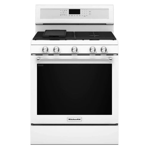 KitchenAid 5.8 Cu. Ft. Five-Burner Gas Convection Range KFGG500EWH