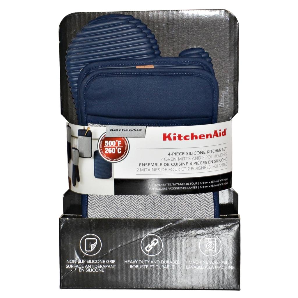 Kitchenaid BBQ Oven Mitts, Kitchen Towel, Apron Set Blue – Liquidation ...