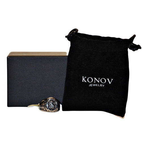Konov Jewelry Men's Classic Dollar Sign Ring Size 10