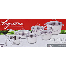 Load image into Gallery viewer, Lagostina Cucina Mia Stainless Steel Cookware Set 12-Piece
