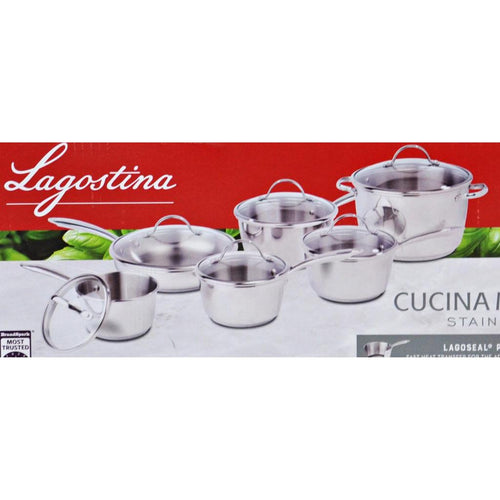 Lagostina Cucina Mia Stainless Steel Cookware Set 12-Piece