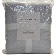 Load image into Gallery viewer, Laura Ashley Felicity Cotton Quilt Set King Grey
