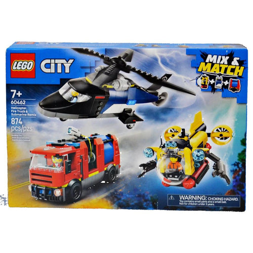 Lego 60462 City 3-in-1 Helicopter Fire Truck & Submarine Remix