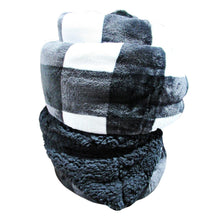 Load image into Gallery viewer, Life Comfort Plush Blanket Queen Black/White Check
