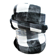 Load image into Gallery viewer, Life Comfort Plush Blanket Queen Black/White Check
