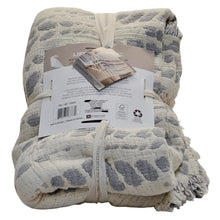 Load image into Gallery viewer, Life Comfort Reversible Cotton Throw Cream Grey Print
