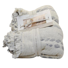 Load image into Gallery viewer, Life Comfort Reversible Cotton Throw Cream Grey Print
