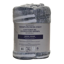 Load image into Gallery viewer, Life Comfort Reversible Plush Sherpa Blanket Gray and White Queen
