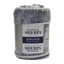 Load image into Gallery viewer, Life Comfort Reversible Plush Sherpa Blanket Gray and White Queen
