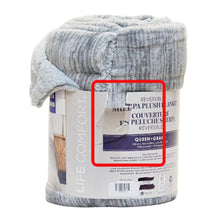 Load image into Gallery viewer, Life Comfort Reversible Plush Sherpa Throw Grey and White Queen
