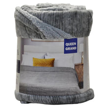 Load image into Gallery viewer, Life Comfort Reversible Plush Sherpa Throw Grey and White Queen-Home-Liquidation Nation
