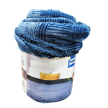 Load image into Gallery viewer, Life Comfort Reversible Sherpa Plush Blanket Blue
