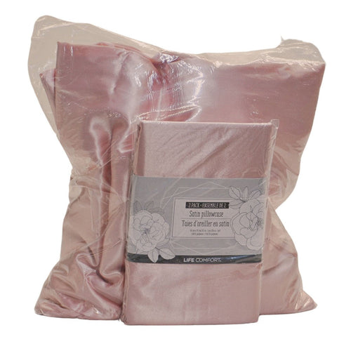 Life Comfort - Satin Sheet Set, 6-piece King - Pink