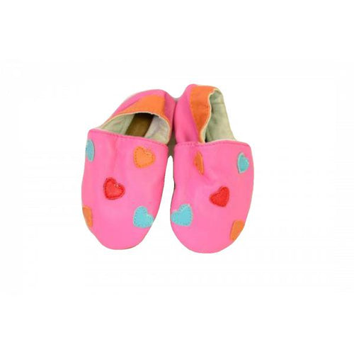 Litiquet Slip-on Soft Sole Infant Shoe-6-12 Months-Hearts Pink
