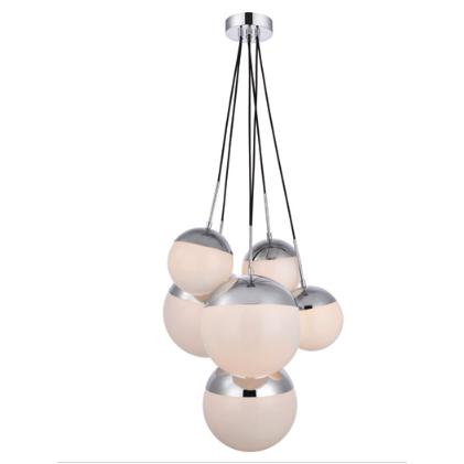 Living District 6 Light Pendant Ceiling Light Chrome 28