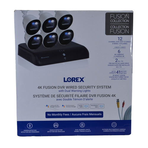 Lorex 4K Fusion DVR Wired Security System with Dual Warning Lights