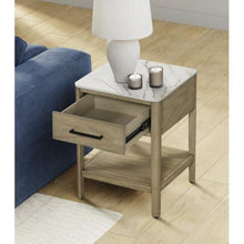 Load image into Gallery viewer, Loxley Rowe Mindi Stone Top End Table with Drawer
