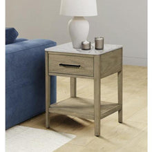 Load image into Gallery viewer, Loxley Rowe Mindi Stone Top End Table with Drawer
